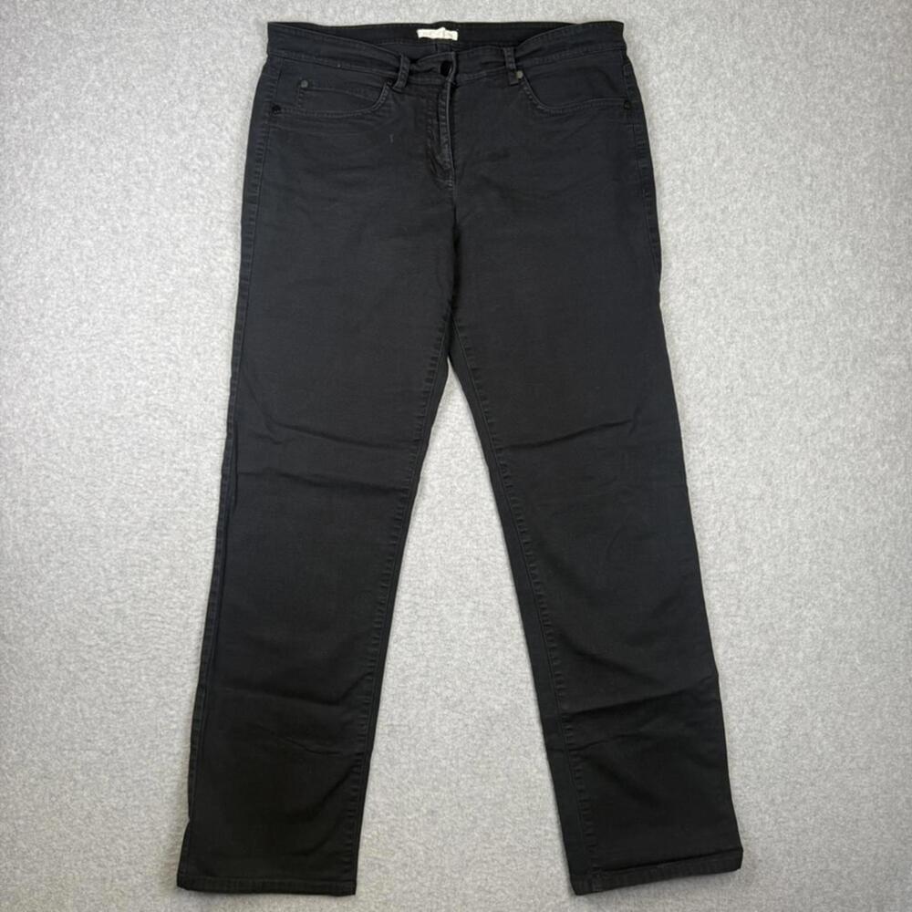 Eileen Fisher Womens Black Straight Leg Jeans Size M Medium Cotton Blend